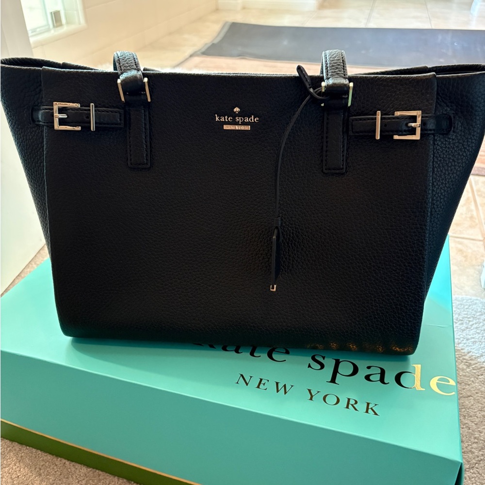 Kate Spade Black Pebbled Leather Tote